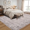 Vintage Bordered Washable Area Rug - Non-Slip Non-Shedding Stain Resistant Carpet, Soft Distressed Print Mat for Living Room, Nursery, Bedroom Office - 3 of 4