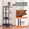 VEVOR 4-Tier AV Media Stand, Corner TV Stand, Height Adjustable Wooden Shelves for DVD Players/Cable Boxes/Games Consoles, Brown - 4 of 4