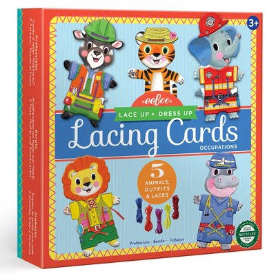 eeBoo: Dress Up Lacing Cards: Occupations - Set of 5 Characters Outfits & Laces