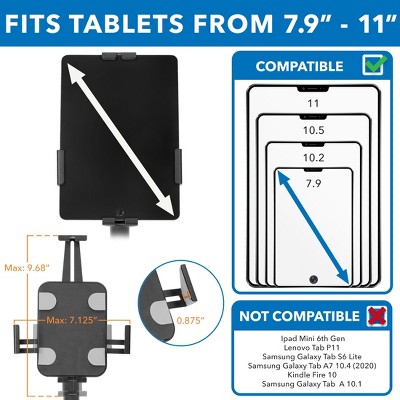 Black Adjustable Anti-Theft Tablet Countertop Kiosk Stand