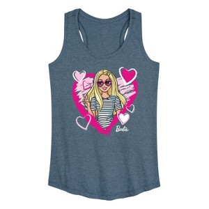 Women's - Barbie - Sketchy Hearts Barbie Graphic Racerback Tank - 1 of 4