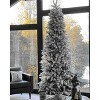 King Of Christmas Snow Flocked Hinged Slim Artificial Christmas Tree Unlit, King Flock Thin Xmas Tree - 3 of 4