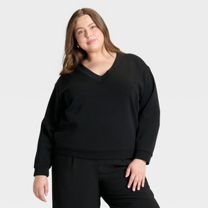 Women's Sandwash Sweatshirt - A New Day™ - 1 of 3