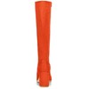 Allegra K Women's Side Zipper Padded Insole Chunky Heel Knee High Boots - 3 of 4