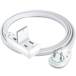 Maximm Cable 360 Degree Rotating Flat Plug Extension Cord 16 AWG 3-Outlet, 2 Prong with Safety Cover - UL Certified - 1 of 4