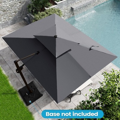 Crestlive Products 9'X11' Double Top Patio Cantilever Umbrella UV30+ Outdoor 360° Rotation 6 Heights Adjustable Offset Umbrella