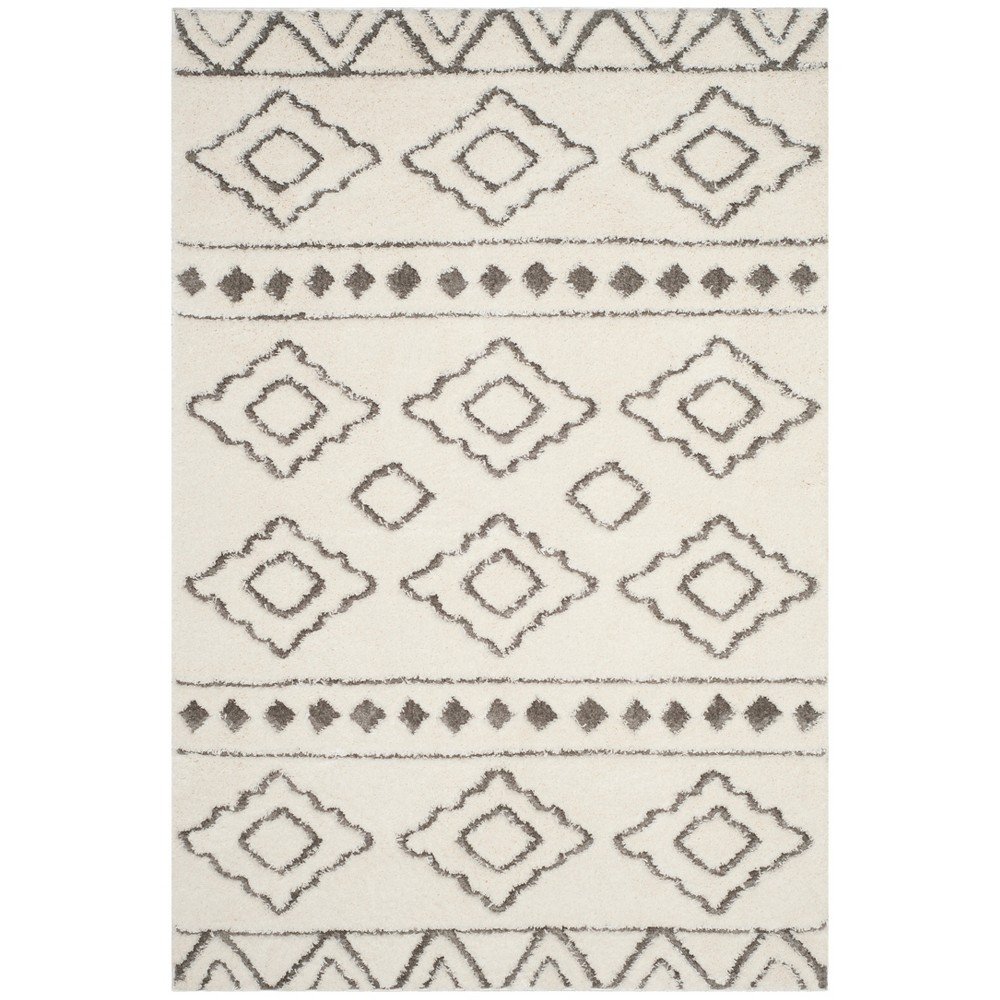 Angelique Geometric Design Loomed Rug Ivory/Gray