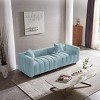 87.4'' Velvet 3 Seater Sofa with Bubble Upholstery, Modern Upholstered Couch with Metal Legs and 2 Pillows for Living Room-Maison Boucle - 2 of 4