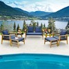 Costway 7 Piece Conversation Set Rattan Woven Chair Set with 2 Coffee Tables & 2 Ottomans - 4 of 4