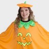 2pc Adult Blacklight Responsive Pumpkin Poncho Halloween Costume Kit - Hyde and EEK! Boutique™ - 3 of 4
