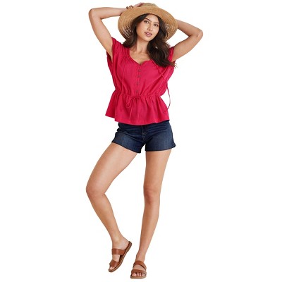 VENUS Womens Adjustable Tie Front Top