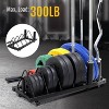 Yaheetech Horizontal Bumper Plate Rack Strength Fitness Rack Plate Holder Standard Plate Black - 2 of 4