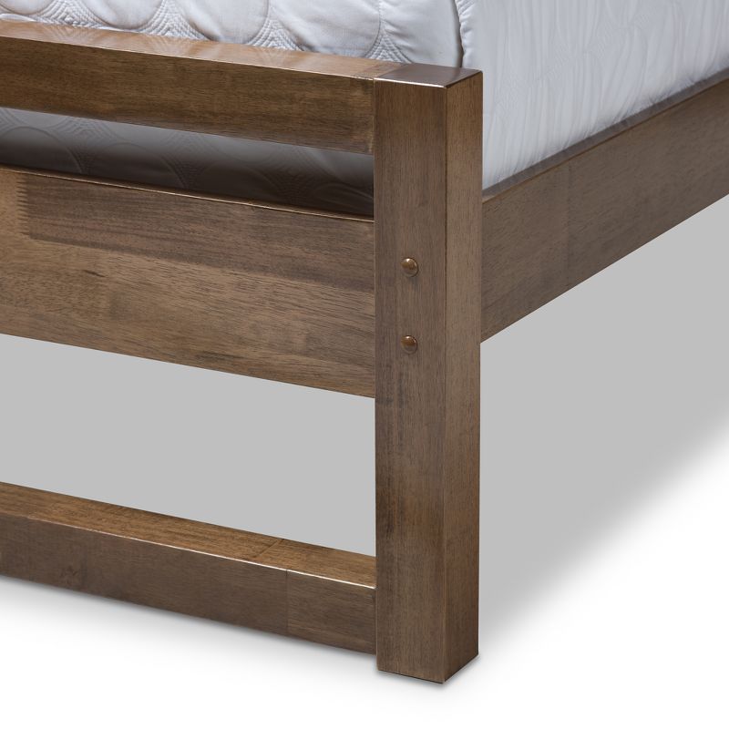 King Torino Mid Century Modern Solid Wood Open Frame Style Platform Bed Brown - Baxton Studio, 6 of 10