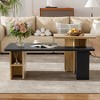 JUJABU Farmhouse Style Set of 2 Rectangular Nesting Coffee Tables with Wood Finish, for Living Room - 3 of 4