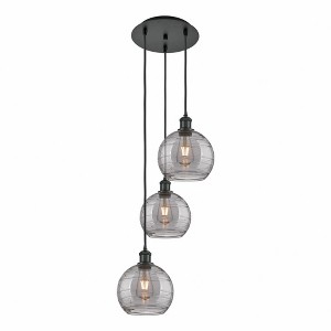Athens Deco Swirl - 3 Light Cord Hung Multi Pendant In Industrial Style-30.38 Inches Tall and 14.5 Inches Wide - 1 of 1