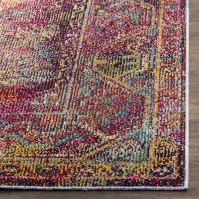 Teal & Rose Distressed Boho Runner Rug - 2'2" x 7'