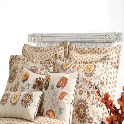 Andorra Multicolor Cotton King Sham with Suzani Floral Design