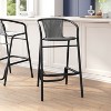 Flash Furniture Lila Commercial Grade Indoor-Outdoor PE Rattan Restaurant Barstool with Aluminum Frame and Footrest - 2 of 4