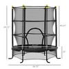 DSVIMOY Trampoline, Kids Trampoline with Safety Enclosure, Round Bouncer for Indoor Outdoor, Black, 64.25"*64.25"*64.26“ - 2 of 4