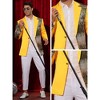 Lars Amadeus Men's Color Block Notched Lapel Party Sequin Blazers - 4 of 4