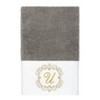 Linum Home Textiles 100% Turkish Cotton MONICA Gold Thread 3PC Embellished Towel Set - 3 of 4