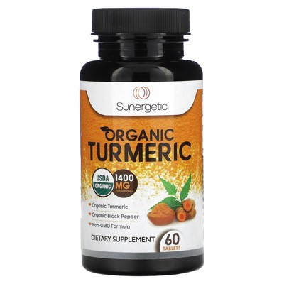 Sunergetic Organic Turmeric, 1400 mg, 60 Tablets
