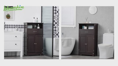 White Modern Freestanding Cabinet with Adjustable Shelving