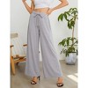 BLUEMING Womens Wide Leg Pants Casual Palazzo Pants Flowy Pants Elastic High Waist Drawstring Lounges - 3 of 4