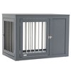 PawHut Dog Crate Furniture Wire Pet Cage Wooden Dog Kennel, End Table with Double Doors, and Locks, for Medium and Large Dog House Indoor Use, gray - 4 of 4