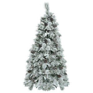 SEVOBAL 6FT Snow Flocked Christmas Tree Christmas Trees Prelit Artificial Christmas Tree Pre-Lit Set Premium Holiday Décor, Green, 37.75"*16.5"*13.75" - 1 of 4