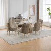 SEYNAR Modern Glam PU Leather Dining Chair or Vanity Chair Set of 6 with Rear Handle - 3 of 4