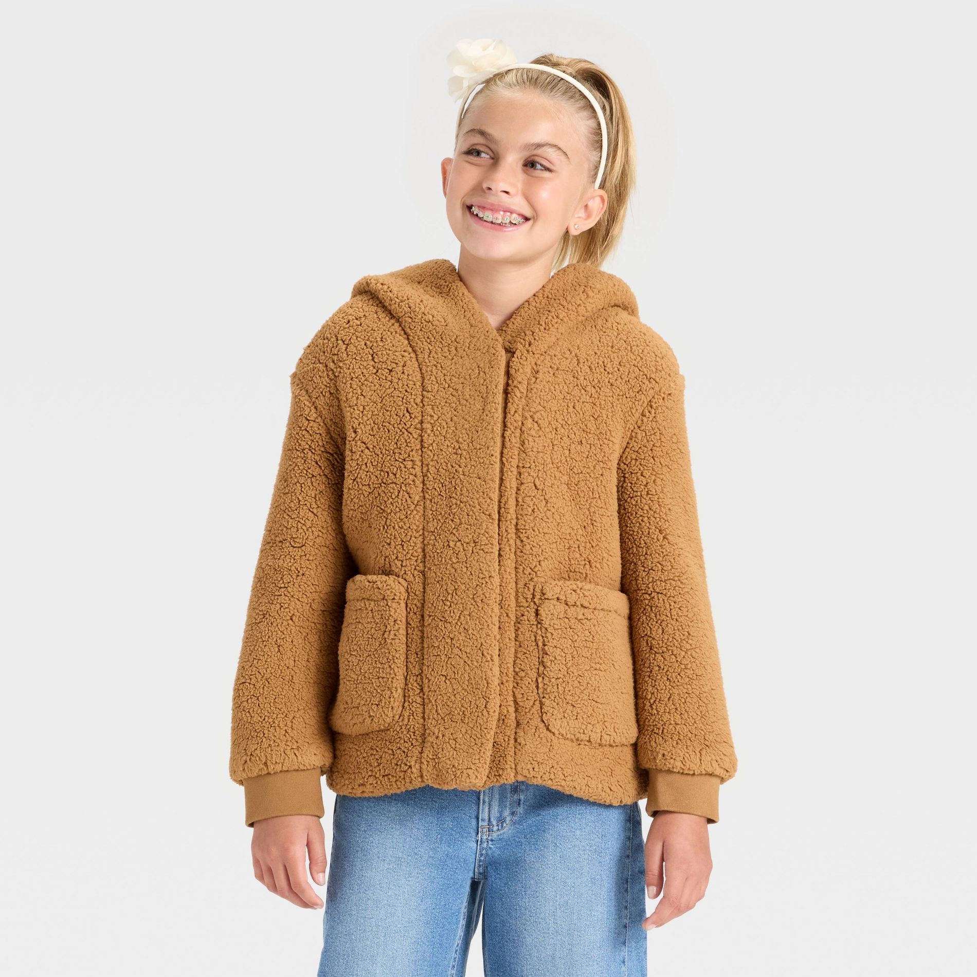 Girls' Faux Fur Jacket - Cat & Jack™