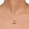 GILDED 1/10 cttw Lab Grown Diamond and 14KT Yellow Gold Plating Over Sterling Silver Sideways Heart Pendant with an 18” Spring Ring Clasp Cable Chain - 3 of 4
