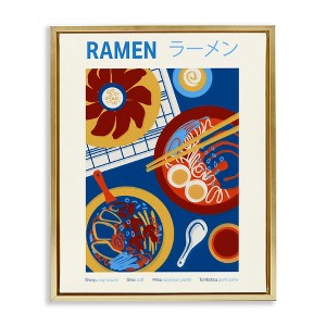 Stupell Industries Ramen Table Placement Black Framed Floater Canvas Wall Art - 1 of 4