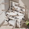 Homesflex 43" White Vanity Desk with Mirror, LED Lights, Power Outlet, 3 Light Modes, 7 Drawers, and Chair for Bedroom or Dressing Room - 3 of 4