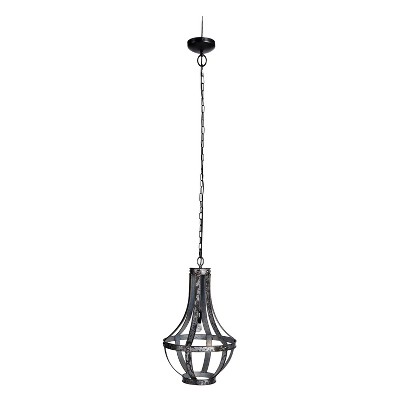 Ordway Iron Lantern 1-Light Pendant Antique Black - A&B Home