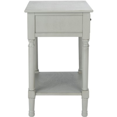 Distressed Grey Wood 1-Drawer Accent Table with Shelf