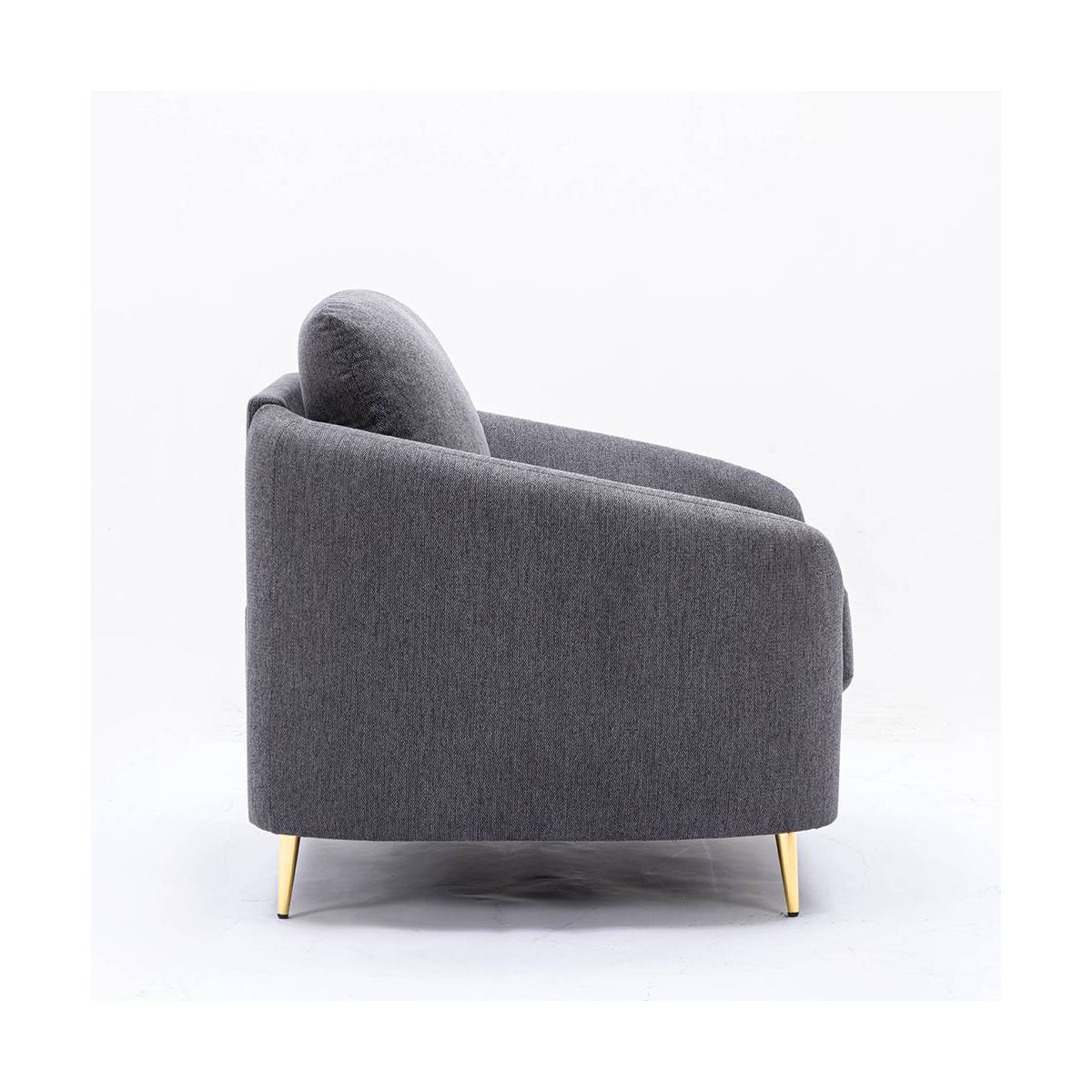 80" Yuina Sofa Gray Linen - Acme Furniture: Chrome Metal Legs, Pocket Coil Seat, Wood Frame - thumbnail 5