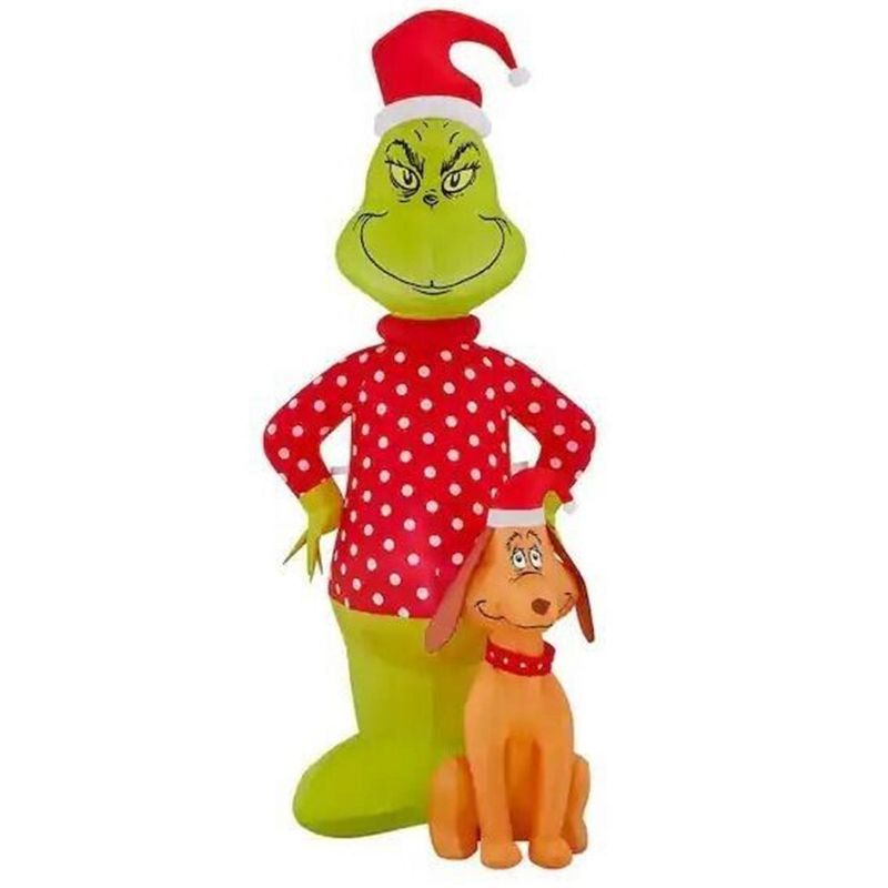 The Grinch and Max Airblown Inflatables Holiday Airblown Yard Decoration 6FT Tall, 1 of 4
