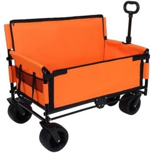 YONWAY 3-in-1 Convertible Folding Wagon Cart with Bench Seat & Storage - 500lbs -180L Capacity All-Terrain Wheels for Camping,Beach - 1 of 4