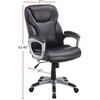 DOMETOUR 1pc Office Chair Brown Color Cushioned Headrest Adjustable Height Executive Chair Armrest Lumbar Support Work Relax - 4 of 4