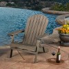 Acacia Wood Folding Adirondack Chair with Pull-Out Footrest, Rustic Outdoor Lounge, 30"W for Patio Garden-3irtyhousy - 2 of 4