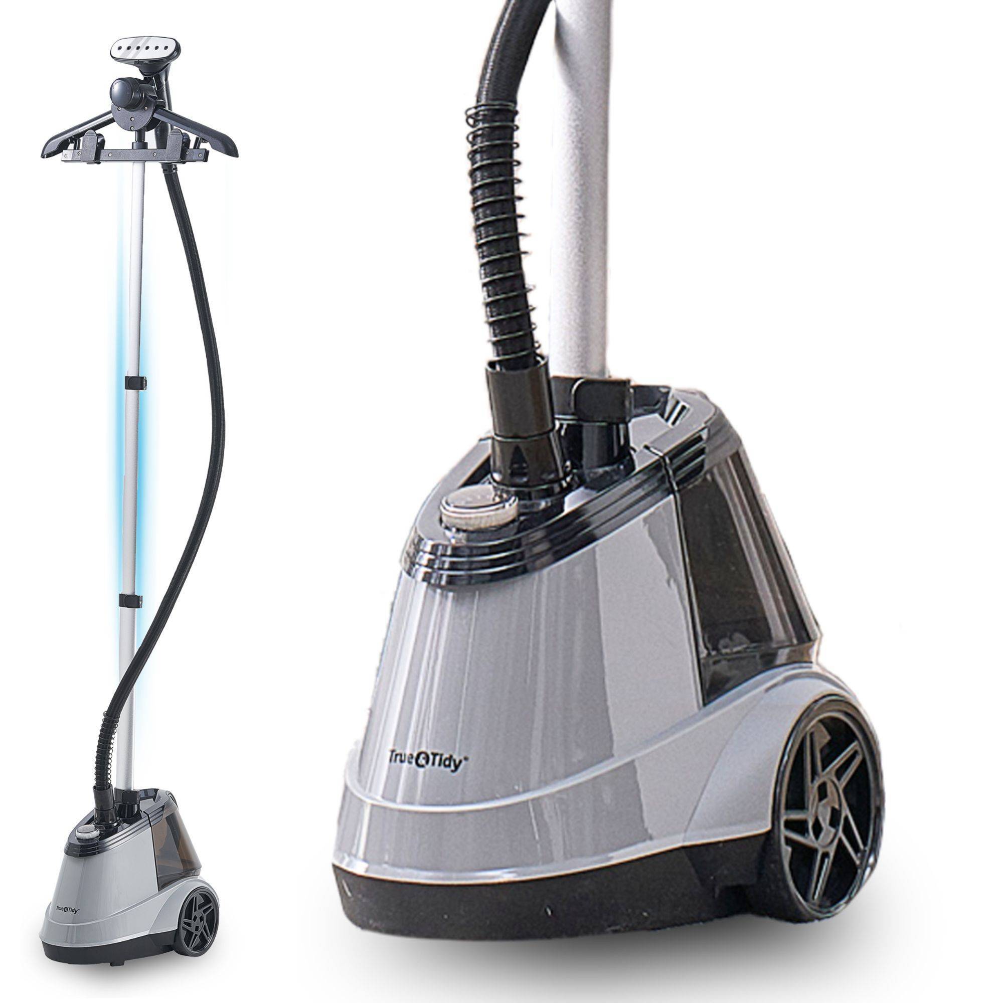 True & Tidy X5 Heavy-Duty Commercial Garment Steamer with 3 Steam Settings Gray: 1800W, 2.9L Tank, 90 Min Steam, Anti-Drip