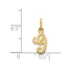 Black Bow Jewelry The Sadie 14k Yellow Gold Mini Satin Script Initial Charm, Letter G - 4 of 4