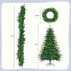 6FT Pre-Lit X-mas Tree Artificial Christmas 3-Piece Set, Garland, Wreath and Trees with Colorful Modes LED Lights, Green - ModernLuxe - 3 of 4