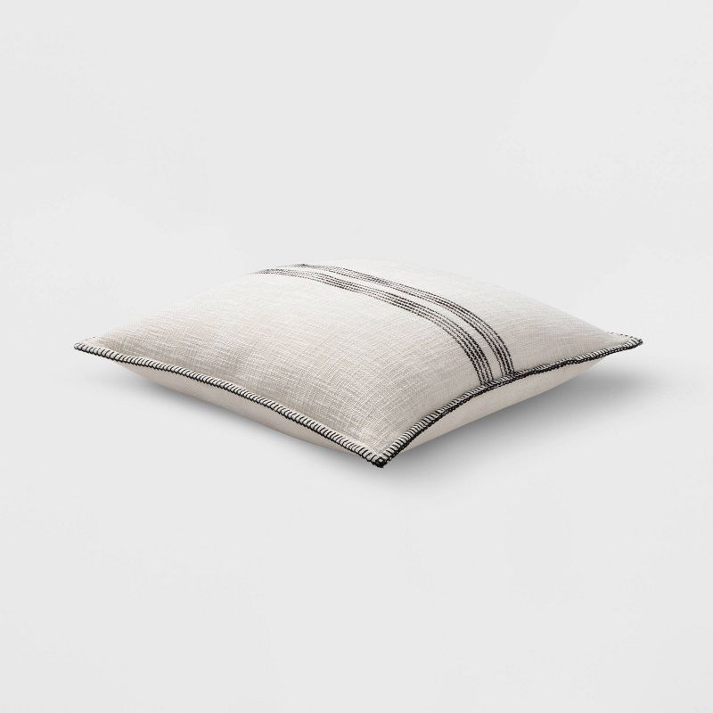 Oversize Woven Striped Square Throw Pillow Cream/Black - Threshold&#8482;, 3 of 5