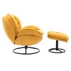 CAVINAS Modern Velvet Accent Chair with Ottoman, Armless Upholstered Lounge Chair with Black Metal Legs for Living Room or Bedroom - 4 of 4