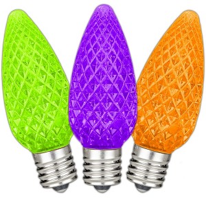 Novelty Lights C9 LED Faceted Christmas Replacement Bulbs Dimmable 25 Pack - 1 of 4