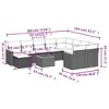 vidaXL 11 Piece Patio Sofa Set with Cushions Black Poly Rattan - Black and Cream - 3 of 4