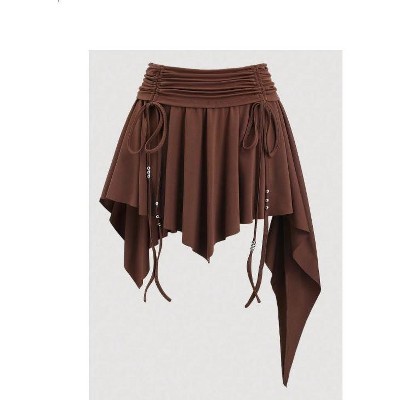 TIME HOLLOW Light Wash Casual Denim Skirt